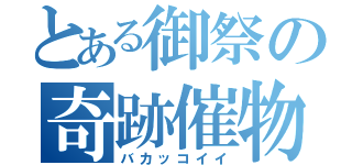 とある御祭の奇跡催物（バカッコイイ）