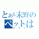 とある末野のペットは（たろう）