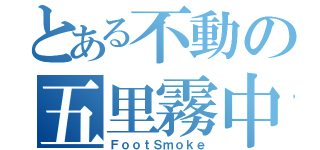 とある不動の五里霧中（ＦｏｏｔＳｍｏｋｅ）