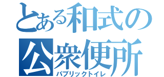 とある和式の公衆便所（パブリックトイレ）