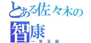 とある佐々木の智康（一年五組）