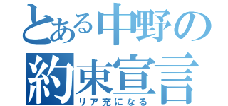 とある中野の約束宣言（リア充になる）