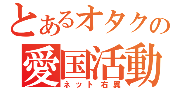 とあるオタクの愛国活動（ネット右翼）