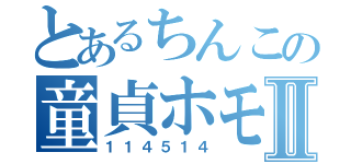 とあるちんこの童貞ホモⅡ（１１４５１４）