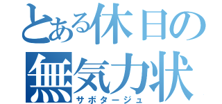 とある休日の無気力状態（サボタージュ）