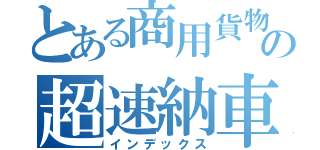 とある商用貨物の超速納車（インデックス）