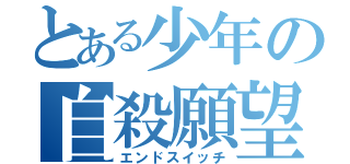 とある少年の自殺願望（エンドスイッチ）
