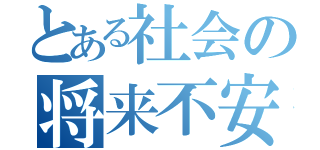 とある社会の将来不安（）