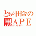 とある田舎の黒ＡＰＥ乗り（ニーハンキラー）