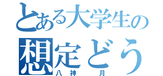 とある大学生の想定どうり（八神　月）