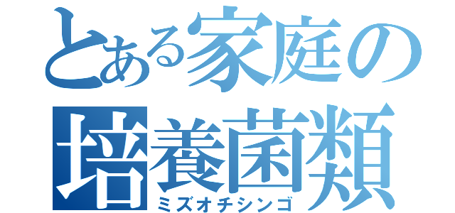 とある家庭の培養菌類（ミズオチシンゴ）