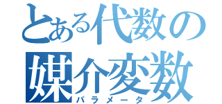 とある代数の媒介変数（パラメータ）