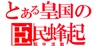 とある皇国の臣民蜂起（反中活動）