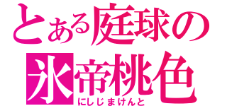 とある庭球の氷帝桃色（にしじまけんと）