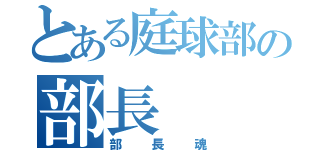 とある庭球部の部長（部長魂）