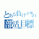 とある負けず嫌いの部活目標（ソフト頑張る！！）