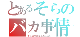 とあるそらのバカ事情（そらはバカなんだふぉい）