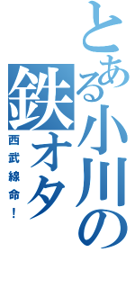 とある小川の鉄オタ（西武線命！）