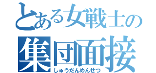 とある女戦士の集団面接（しゅうだんめんせつ）