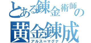 とある錬金術師の黄金錬成（アルス＝マグナ）