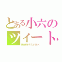 とある小六のツイート（東方好きＲＴよろしく）