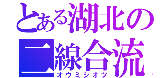 とある湖北の二線合流（オウミシオツ）