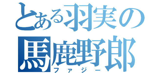 とある羽実の馬鹿野郎（ファジー）