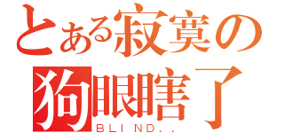 とある寂寞の狗眼瞎了（ＢＬＩＮＤ．．）