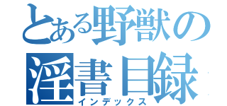 とある野獣の淫書目録（インデックス）