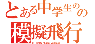 とある中学生のの模擬飛行日記（ＦｌｉｇｈｔＳｉｍｌａｔｏｒＬｏｇｂｏｏｋ）