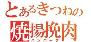 とあるきつねの焼揚挽肉（ハンバーグ）