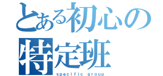 とある初心の特定班（ｓｐｅｃｉｆｉｃ ｇｒｏｕｐ）