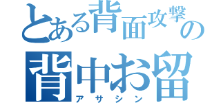 とある背面攻撃の背中お留守（アサシン）