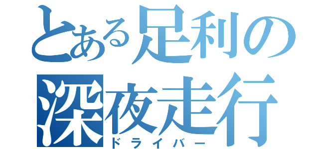 とある足利の深夜走行（ドライバー）