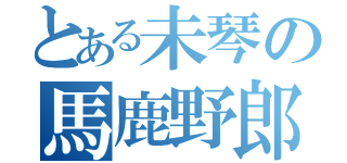 とある未琴の馬鹿野郎（）