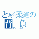 とある柔道の背 負 落（フォールスロー）