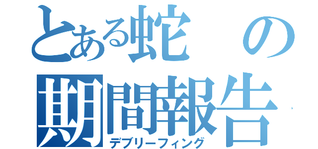 とある蛇の期間報告（デブリーフィング）