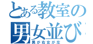 とある教室の男女並び（男が右女が左）