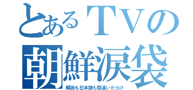 とあるＴＶの朝鮮涙袋（解説も日本語も間違いだらけ）