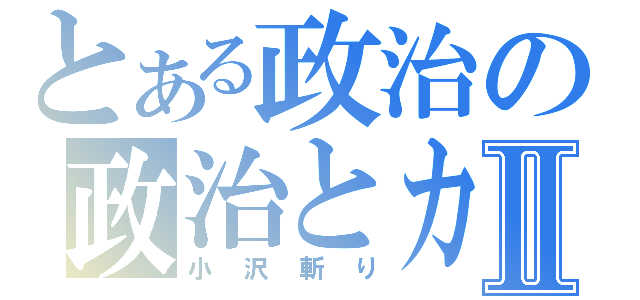 とある政治の政治とカネⅡ（小沢斬り）