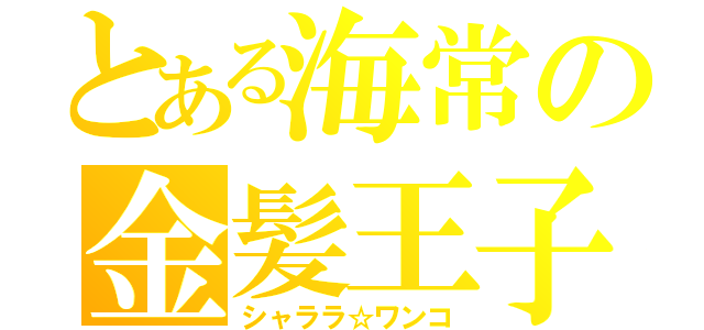 とある海常の金髪王子（シャララ☆ワンコ）