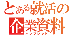 とある就活の企業資料（パンフレット）