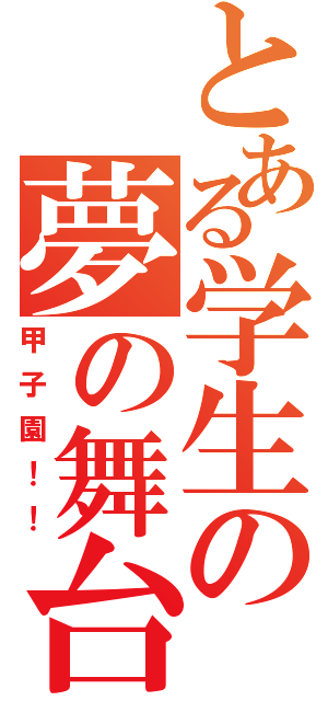 とある学生の夢の舞台Ⅱ（甲子園！！）