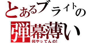 とあるブライトの弾幕薄いぞ！（何やってんの！）