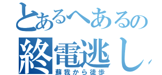 とあるへあるの終電逃し（蘇我から徒歩）