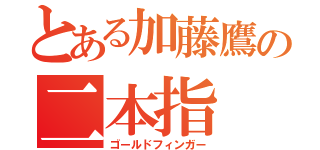 とある加藤鷹の二本指（ゴールドフィンガー）