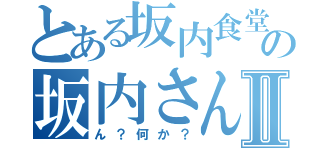 とある坂内食堂の坂内さんⅡ（ん？何か？）