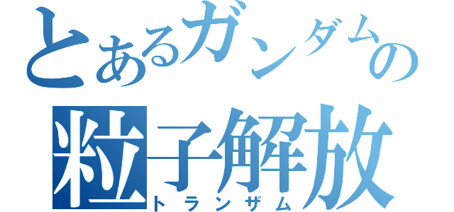 とあるガンダムの粒子解放（トランザム）