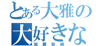 とある大雅の大好きな人（加藤安純）