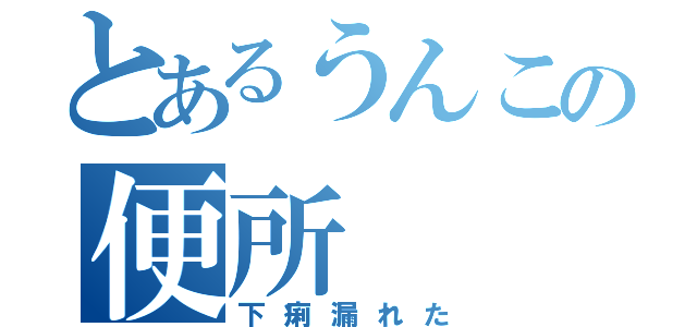 とあるうんこの便所（下痢漏れた）